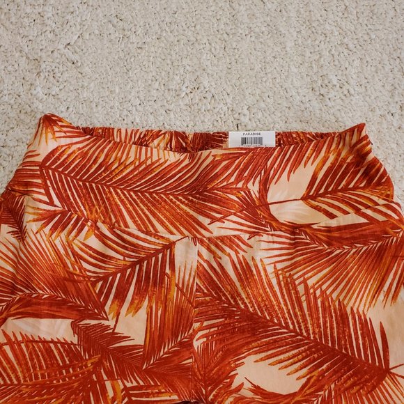 NWT INC International Concepts Orange Tropical Print Pants Size 14P - Picture 8 of 13